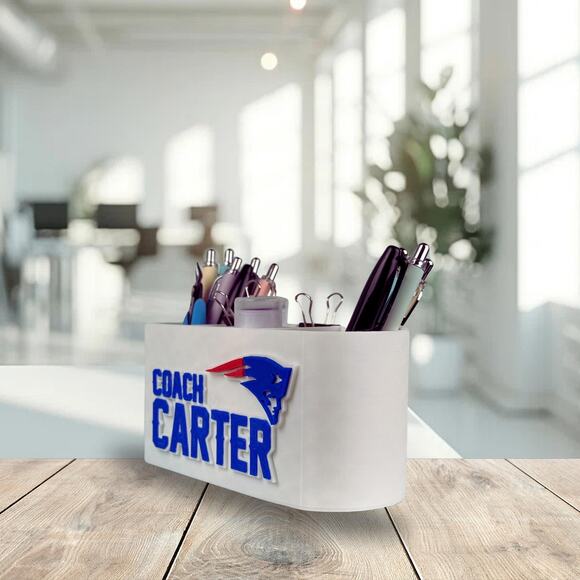 Personalized New England Patriots Desk Organizer, Patriots Office Decor - Picture 3 of 7